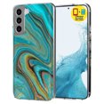 thumbnail image 1 of TalkingCase Slim Case Compatible for Samsung Galaxy S22 5G, Glass Screen Protector Incl, Gold Blue Marble Print, Thin, Flexible, Soft, USA, 1 of 8