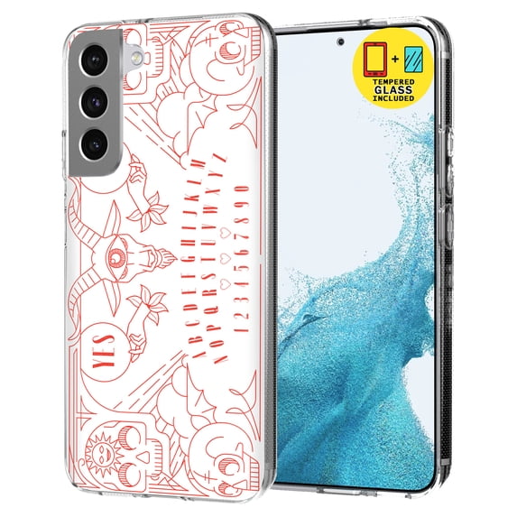 TalkingCase Slim Case Compatible for Samsung Galaxy S22 5G, Glass Screen Protector Incl, Ouija Board 2 Print, Lightweight,Flexible,Soft, USA
