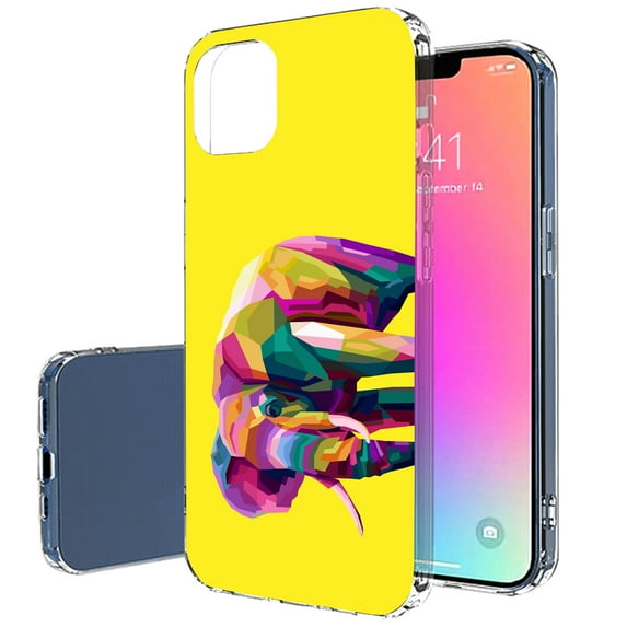 TalkingCase Slim Case for Apple iPhone 13, Art Elephant Print, Lightweight, Soft, USA
