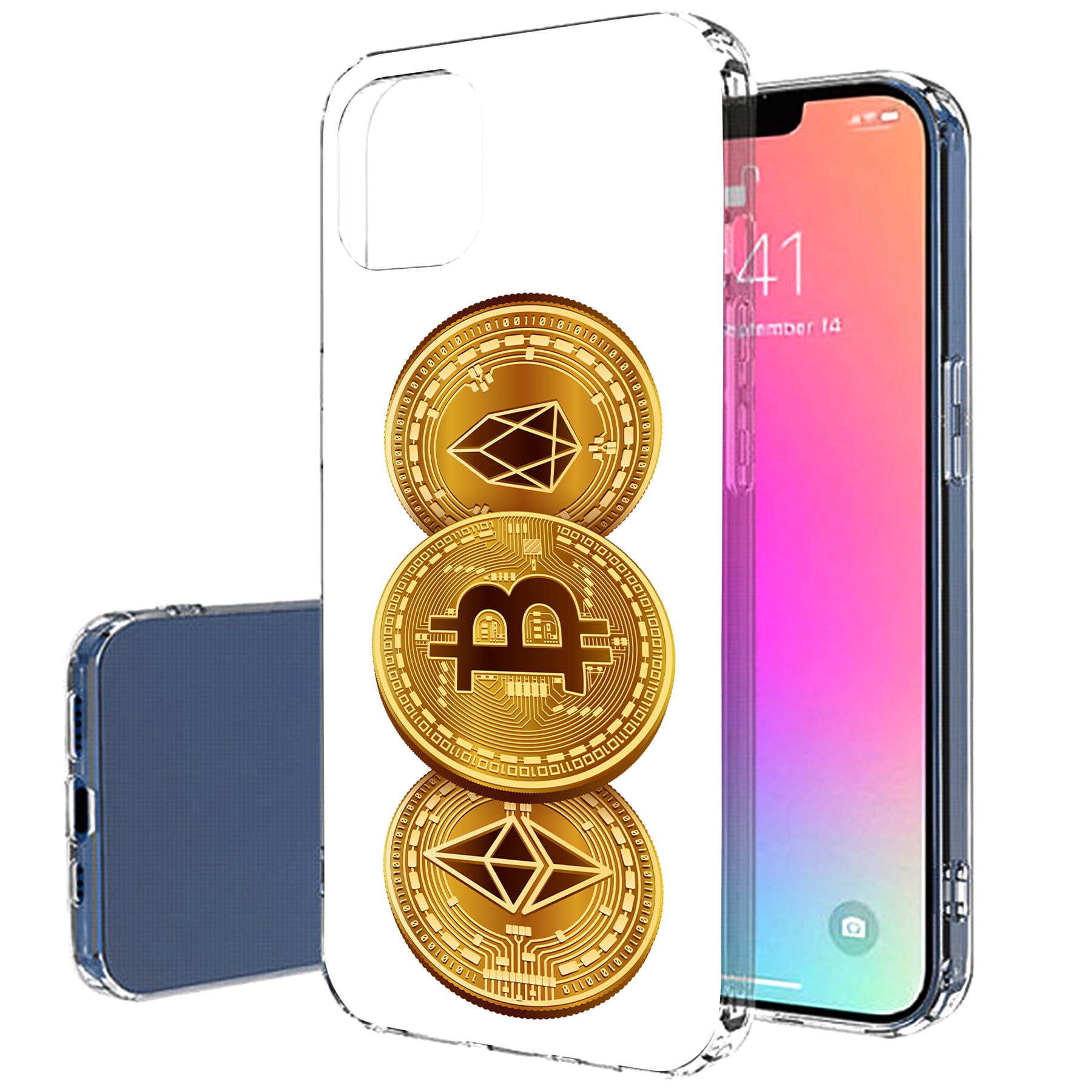 TalkingCase Slim Case for Apple iPhone 13, Bitcoin Crypto 07 Print,  Lightweight, Soft, USA - Walmart.com