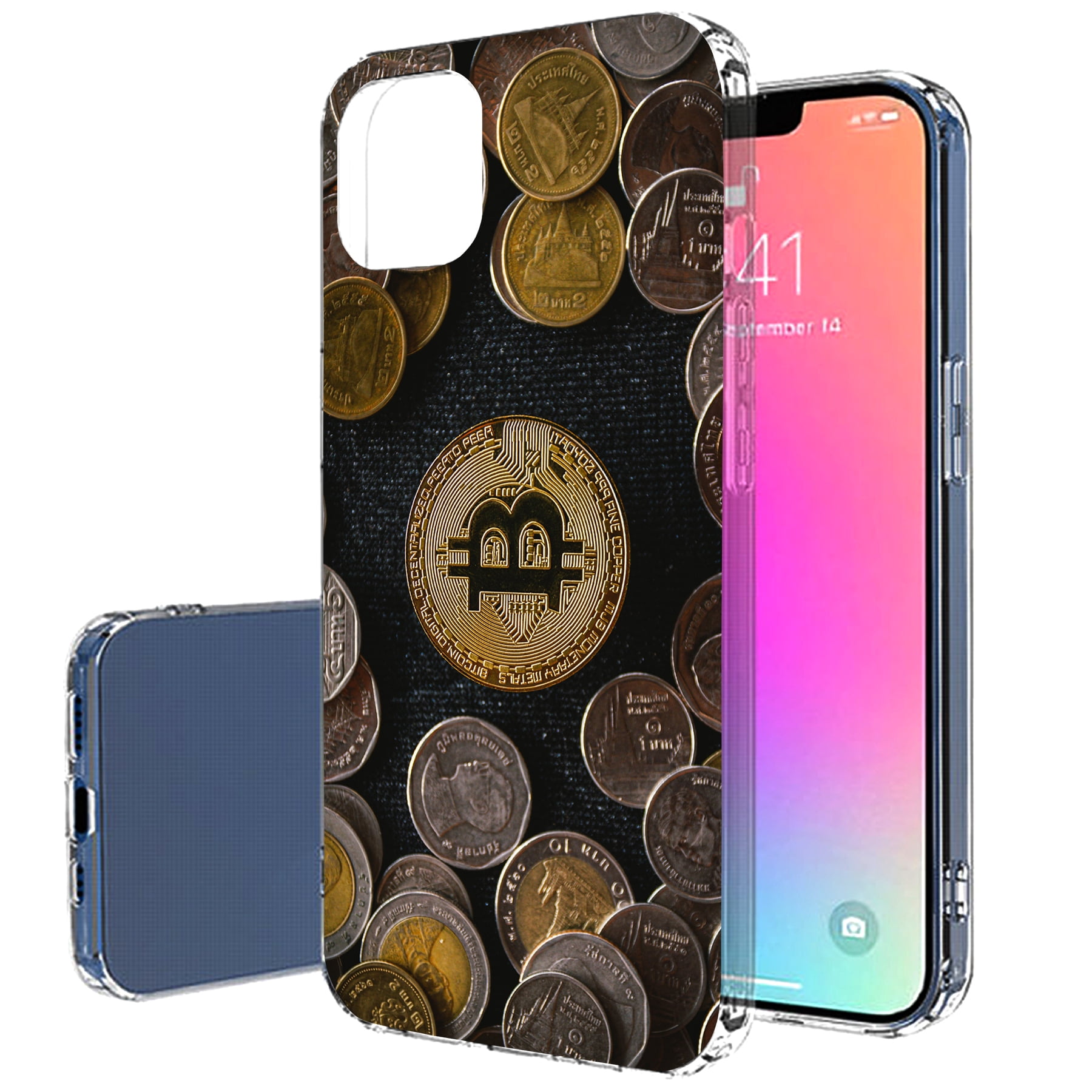TalkingCase Slim Case for Apple iPhone 13, Bitcoin Crypto 09 Print,  Lightweight, Soft, USA - Walmart.com