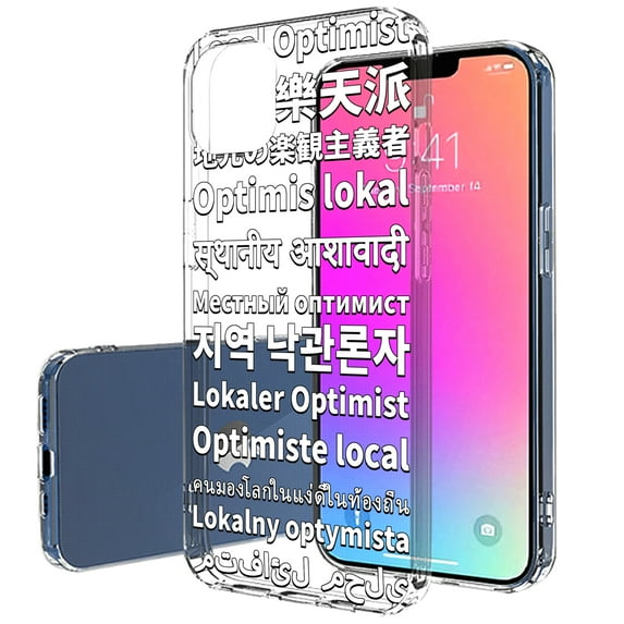 TalkingCase Slim Case for Apple iPhone 13, Local Optimist Print, Lightweight, Soft, USA
