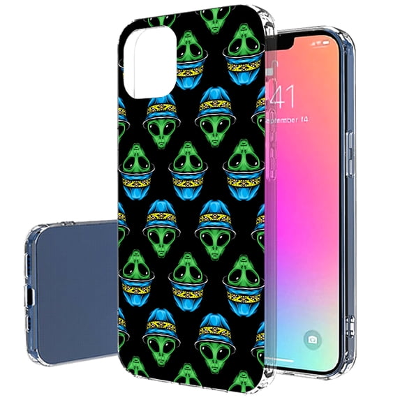 TalkingCase Slim Case for Apple iPhone 13 Mini, Alien wear Hat Print, Lightweight, Soft, USA