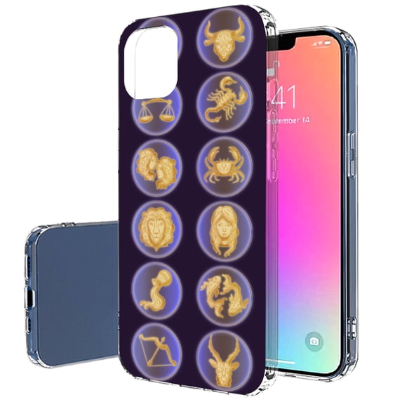 TalkingCase Slim Case for Apple iPhone 13 Mini, Astrology Signs 5 Print, Lightweight, Soft, USA