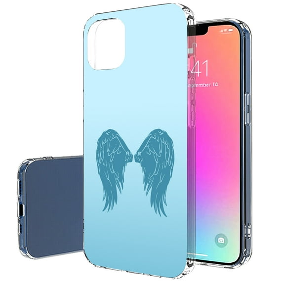 TalkingCase Slim Case for Apple iPhone 13 Mini, Blue Wings 2 Print, Lightweight, Soft, USA