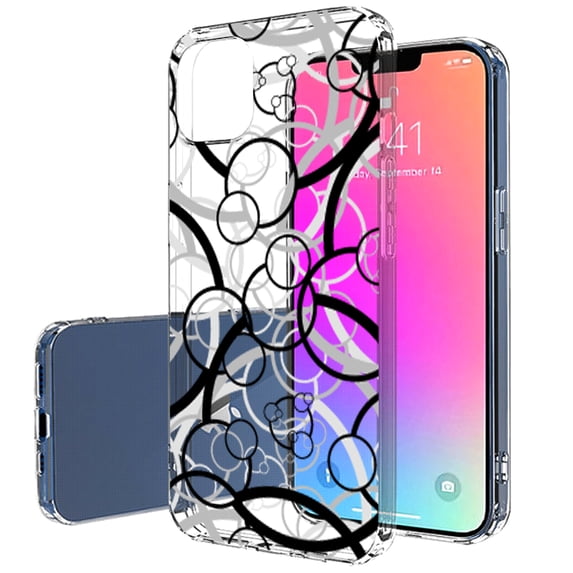 TalkingCase Slim Case for Apple iPhone 13 Mini, Circle Links Print, Lightweight, Soft, USA