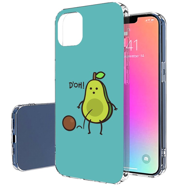 TalkingCase Slim Case for Apple iPhone 13 Mini, Green Fun Avocado