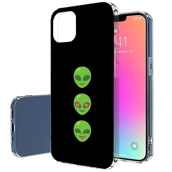 TalkingCase Slim Case for Apple iPhone 13 Pro Max, Alien Heads Print, Lightweight, Soft, USA