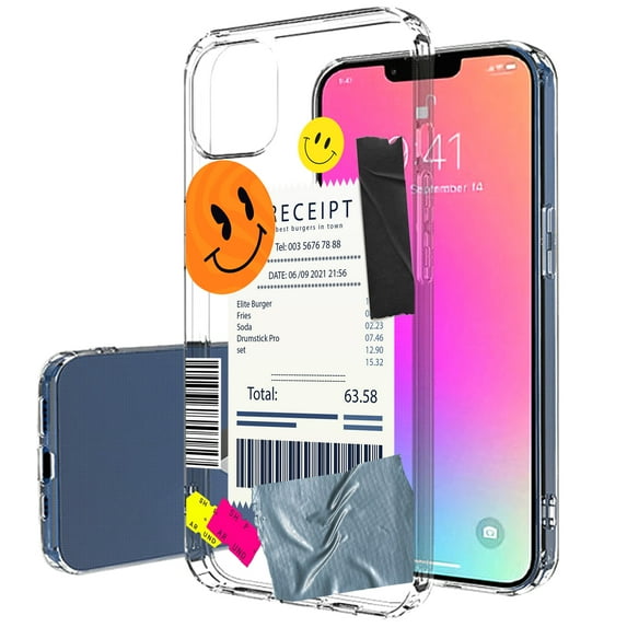 TalkingCase Slim Case for Apple iPhone 13 Pro Max, Burger Receipt Print, Lightweight, Soft, USA