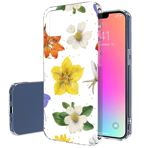TalkingCase Slim Case for Apple iPhone 13 Pro Max, Flowers Pattern 2 Print, Lightweight, Soft, USA
