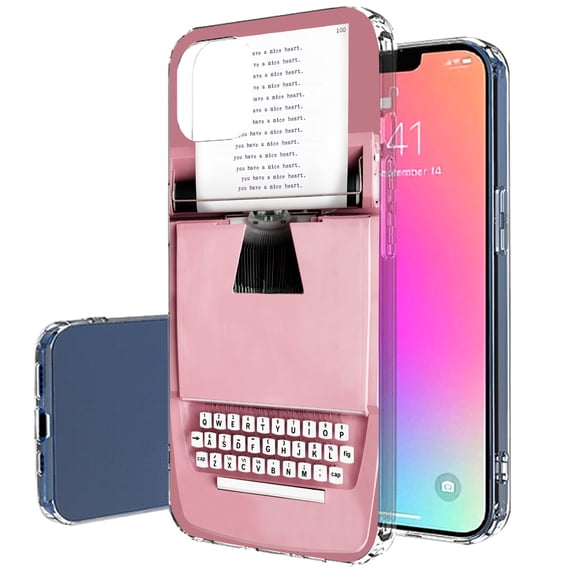 TalkingCase Slim Case for Apple iPhone 13 Pro Max, Retro Typewriter Print, Lightweight, Soft, USA