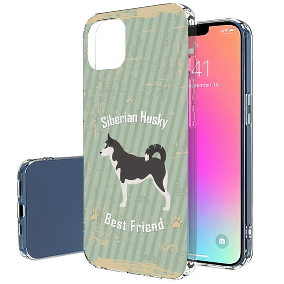 TalkingCase Slim Case for Apple iPhone 13 Pro Max, Siberian Husky Dog Print, Lightweight, Soft, USA