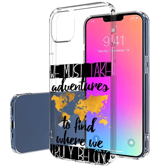 TalkingCase Slim Case for Apple iPhone 13 Pro Max, Take Adventures Print, Lightweight, Soft, USA