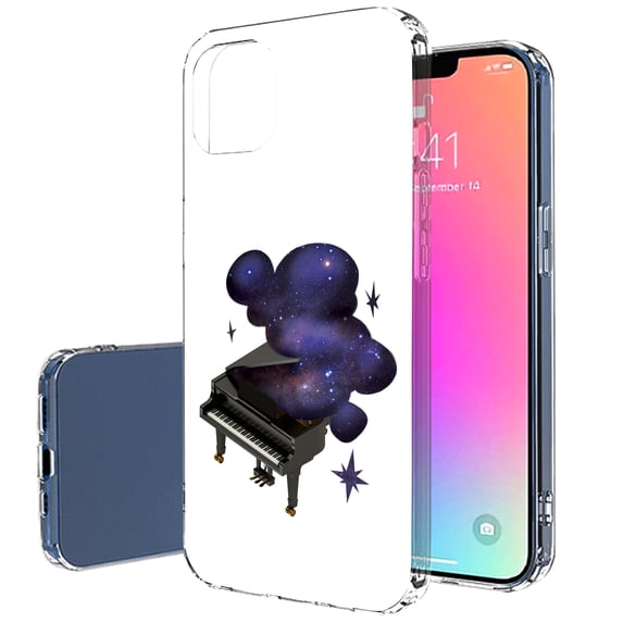TalkingCase Slim Case for Apple iPhone 13, Space Piano Print, Lightweight, Soft, USA
