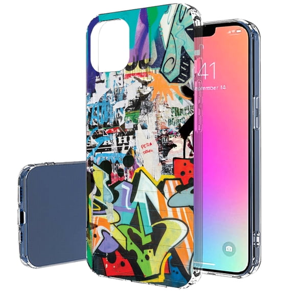 TalkingCase Slim Case for Apple iPhone 13, Street Graffiti Print, Lightweight, Soft, USA