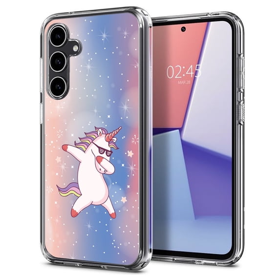 TalkingCase Slim Fit Phone Case Compatible for Samsung Galaxy S23 FE, Rainbow Unicorn Dab Print, Military Grade Protection, Lightweight,Flexible, Print in USA