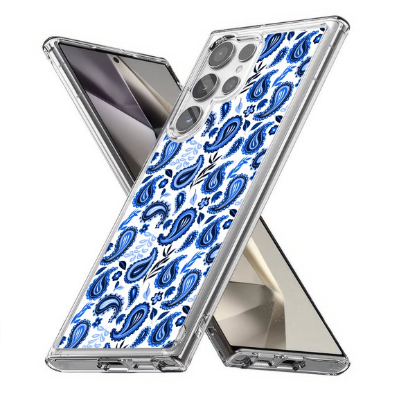 TalkingCase Slim Fit Phone Case Compatible for Samsung Galaxy S24 Ultra(Not S24, S24+ Plus), Classic Blue Bandana Print, Lightweight,Flexible, USA Print