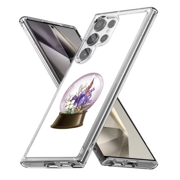 TalkingCase Slim Fit Phone Case Compatible for Samsung Galaxy S24 Ultra(Not S24, S24+ Plus), Crystal Flower Snow Print, Lightweight,Flexible, USA Print