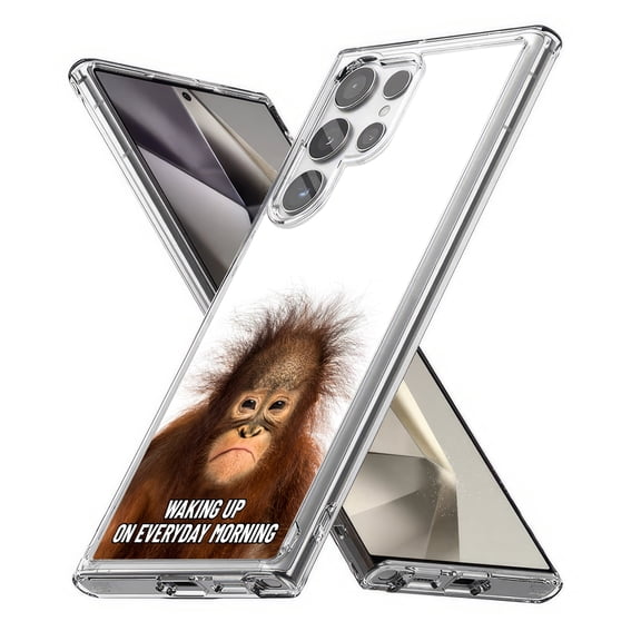 TalkingCase Slim Fit Phone Case Compatible for Samsung Galaxy S24 Ultra(Not S24, S24+ Plus), Funny Meme Waking Up Print, Lightweight,Flexible, USA Print