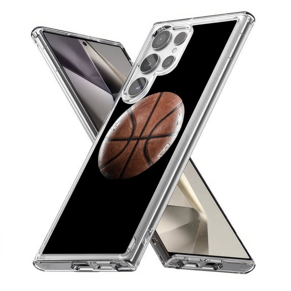 TalkingCase Slim Fit Phone Case Compatible for Samsung Galaxy S24 Ultra(Not S24, S24+ Plus), Old Basketball Black Print, Lightweight,Flexible, USA Print