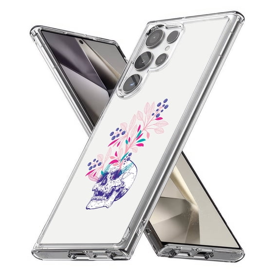 TalkingCase Slim Fit Phone Case Compatible for Samsung Galaxy S24 Ultra(Not S24, S24+ Plus), Plant Growing Skull Print, Lightweight,Flexible, USA Print