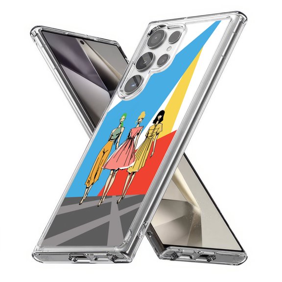 TalkingCase Slim Fit Phone Case Compatible for Samsung Galaxy S24 Ultra(Not S24, S24+ Plus), Runway Fashion Girl Print, Lightweight,Flexible, USA Print
