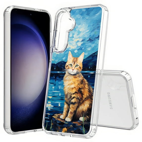 TalkingCase Slim Fit Phone Case Compatible for Samsung Galaxy S25+ Plus(Not S25/ S25 Ultra), Cat in the Night 5 Print, Lightweight,Flexible, USA Print