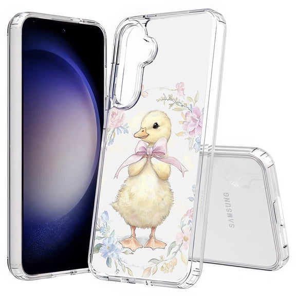 TalkingCase Slim Fit Phone Case Compatible for Samsung Galaxy S25+ Plus(Not S25/ S25 Ultra), Duck Floral Bouquet Print, Lightweight,Flexible, USA Print
