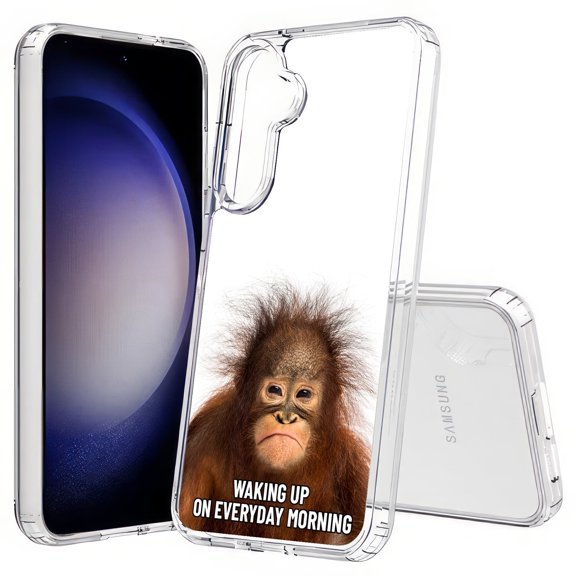 TalkingCase Slim Fit Phone Case Compatible for Samsung Galaxy S25+ Plus(Not S25/ S25 Ultra), Funny Meme Waking Up Print, Lightweight,Flexible, USA Print