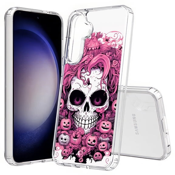 TalkingCase Slim Fit Phone Case Compatible for Samsung Galaxy S25+ Plus(Not S25/ S25 Ultra), Halloween Pink Skull Print, Lightweight,Flexible, USA Print