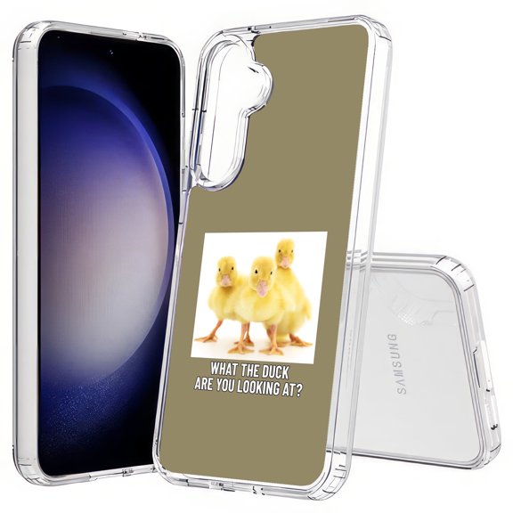 TalkingCase Slim Fit Phone Case Compatible for Samsung Galaxy S25+ Plus(Not S25/ S25 Ultra), Meme What The Duck Print, Lightweight,Flexible, USA Print