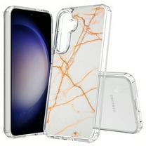 TalkingCase Slim Fit Phone Case Compatible for Samsung Galaxy S25  Plus(Not S25/ S25 Ultra), Orange Pink Marble Print, Lightweight,Flexible, USA Print