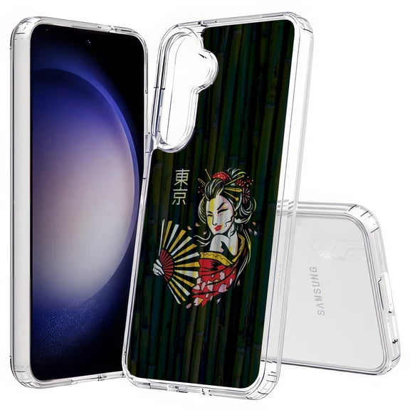 TalkingCase Slim Fit Phone Case Compatible for Samsung Galaxy S25+ Plus(Not S25/ S25 Ultra), Tokyo Geisha Bamboo Print, Lightweight,Flexible, USA Print