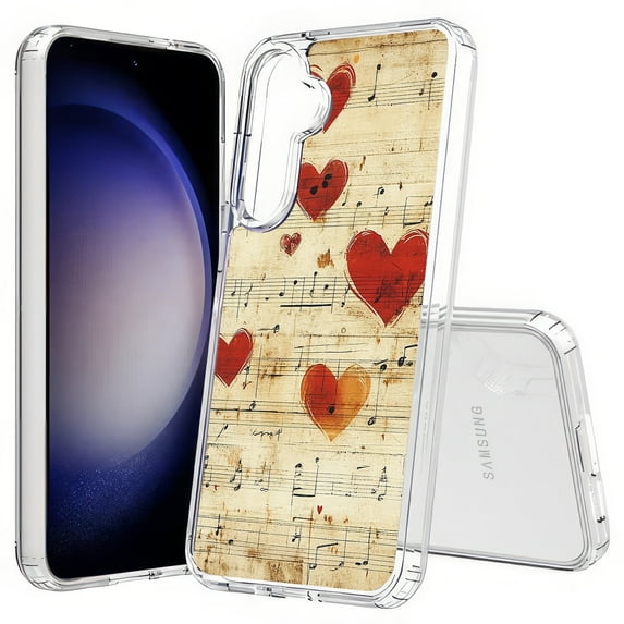 TalkingCase Slim Fit Phone Case Compatible for Samsung Galaxy S25+ Plus(Not S25/ S25 Ultra), Valentine Music Note Print, Lightweight,Flexible, USA Print