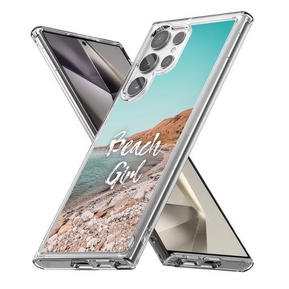 TalkingCase Slim Fit Phone Case Compatible for Samsung Galaxy S24 Ultra(Not S24, S24+ Plus), Beach Girl Blue Print, Lightweight,Flexible, USA Print
