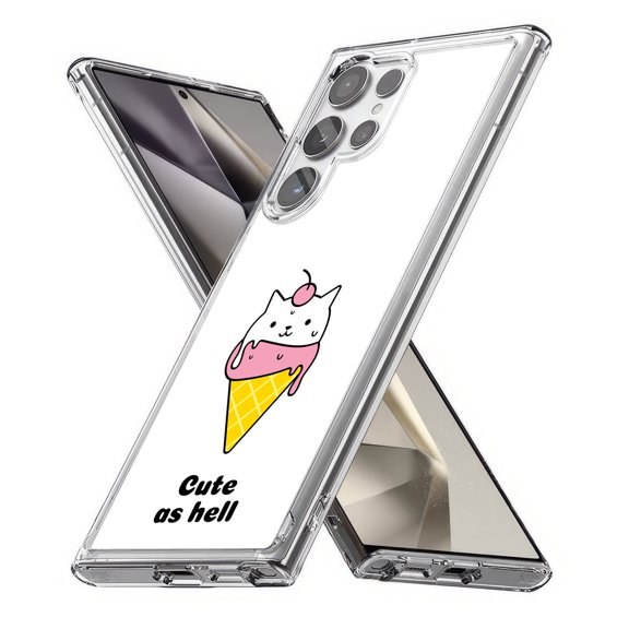 TalkingCase Slim Fit Phone Case Compatible for Samsung Galaxy S24 Ultra(Not S24, S24+ Plus), Cat Cute as Hell Print, Lightweight,Flexible, USA Print