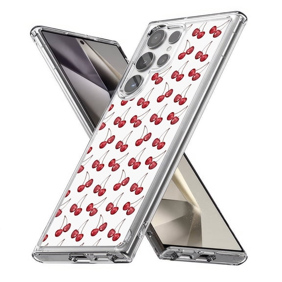 TalkingCase Slim Fit Phone Case Compatible for Samsung Galaxy S24 Ultra(Not S24, S24+ Plus), Cherries Pattern Print, Lightweight,Flexible, USA Print