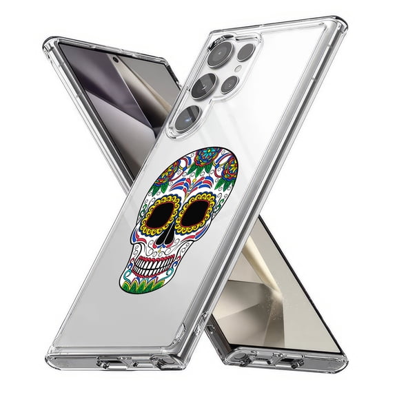 TalkingCase Slim Fit Phone Case Compatible for Samsung Galaxy S24 Ultra(Not S24, S24+ Plus), Color Sugar Skull Print, Lightweight,Flexible, USA Print