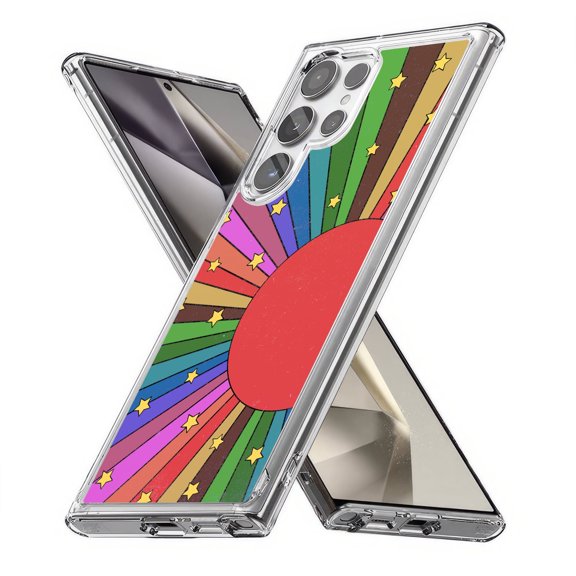 TalkingCase Slim Fit Phone Case Compatible for Samsung Galaxy S24 Ultra(Not S24, S24+ Plus), Colorful Sun Print, Lightweight,Flexible, USA Print