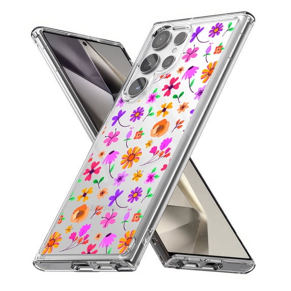 TalkingCase Slim Fit Phone Case Compatible for Samsung Galaxy S24 Ultra(Not S24, S24+ Plus), Flower 1 Print, Lightweight,Flexible, USA Print