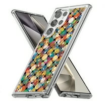 TalkingCase Slim Fit Phone Case Compatible for Samsung Galaxy S24 Ultra(Not S24, S24  Plus), Geometric Mosaic Print, Lightweight,Flexible, USA Print