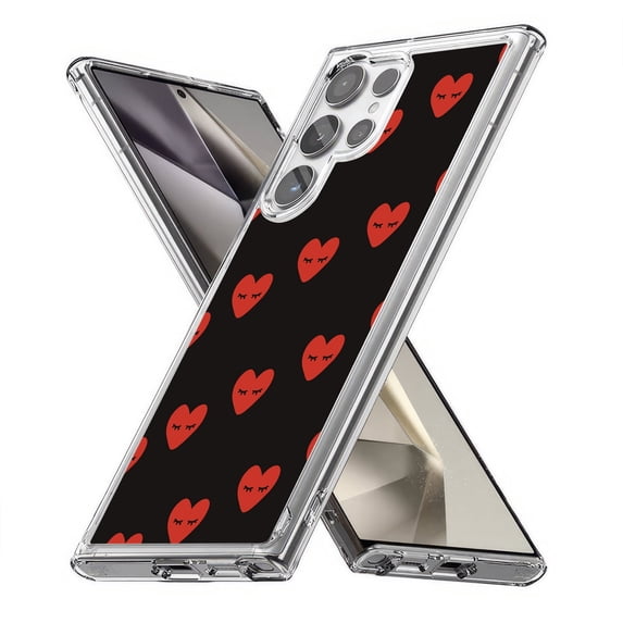 TalkingCase Slim Fit Phone Case Compatible for Samsung Galaxy S24 Ultra(Not S24, S24+ Plus), Girly Love Hearts Print, Lightweight,Flexible, USA Print