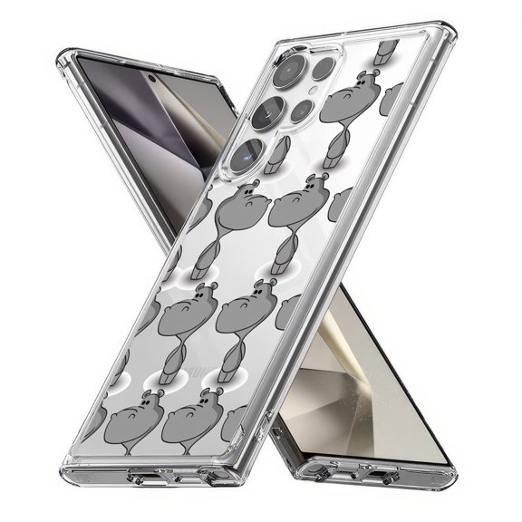 TalkingCase Slim Fit Phone Case Compatible for Samsung Galaxy S24 Ultra(Not S24, S24+ Plus), Hippo One Print, Lightweight,Flexible, USA Print