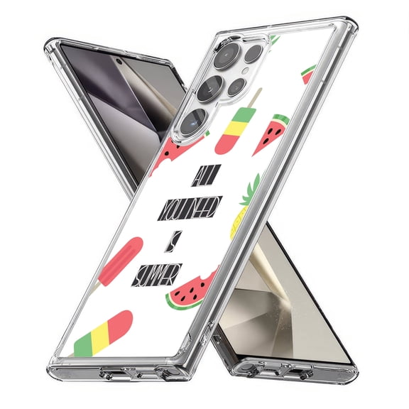 TalkingCase Slim Fit Phone Case Compatible for Samsung Galaxy S24 Ultra(Not S24, S24+ Plus), Ice Cream Fruit 2 Print, Lightweight,Flexible, USA Print