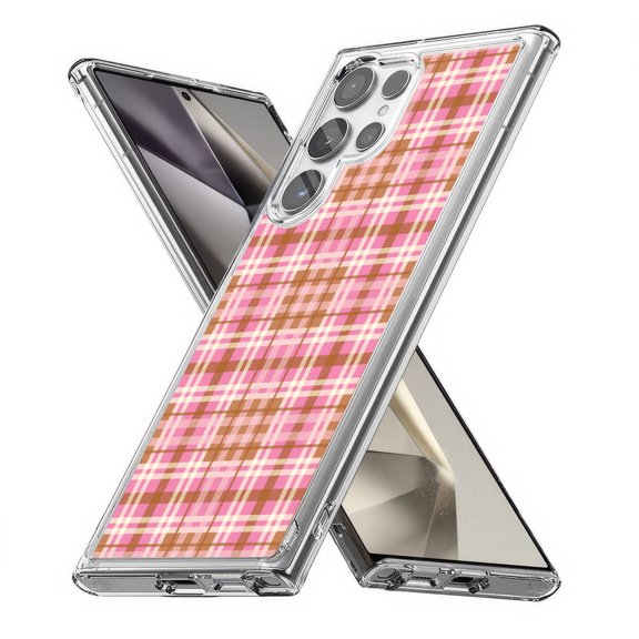 TalkingCase Slim Fit Phone Case Compatible for Samsung Galaxy S24 Ultra(Not S24, S24+ Plus), Plaid Grid Lines Print, Lightweight,Flexible, USA Print