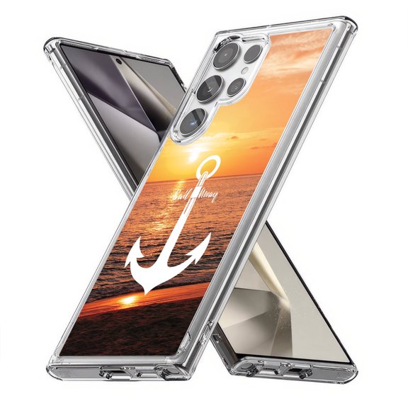 TalkingCase Slim Fit Phone Case Compatible for Samsung Galaxy S24 Ultra(Not S24, S24+ Plus), Sail Away Anchor Print, Lightweight,Flexible, USA Print