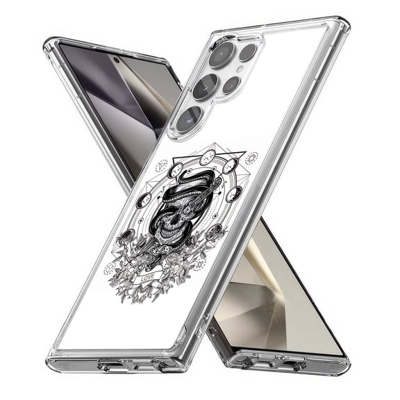 TalkingCase Slim Fit Phone Case Compatible for Samsung Galaxy S24 Ultra(Not S24, S24+ Plus), Skull and Snake Print, Lightweight,Flexible, USA Print