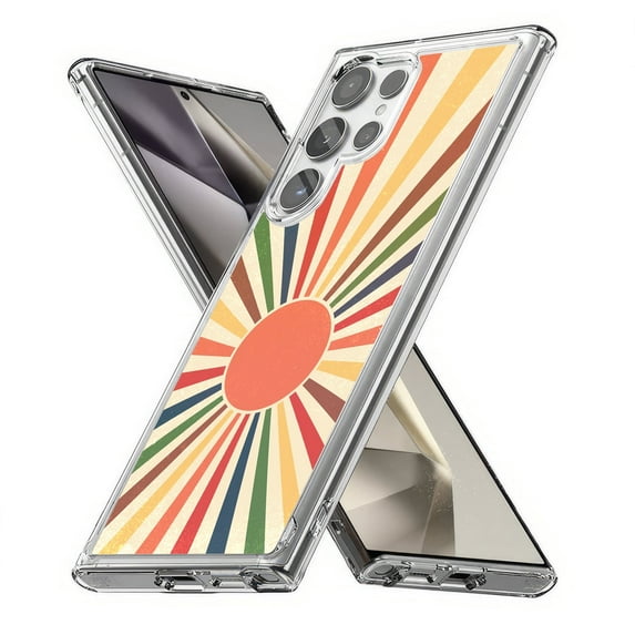 TalkingCase Slim Fit Phone Case Compatible for Samsung Galaxy S24 Ultra(Not S24, S24+ Plus), Vintage Sun Print, Lightweight,Flexible, USA Print