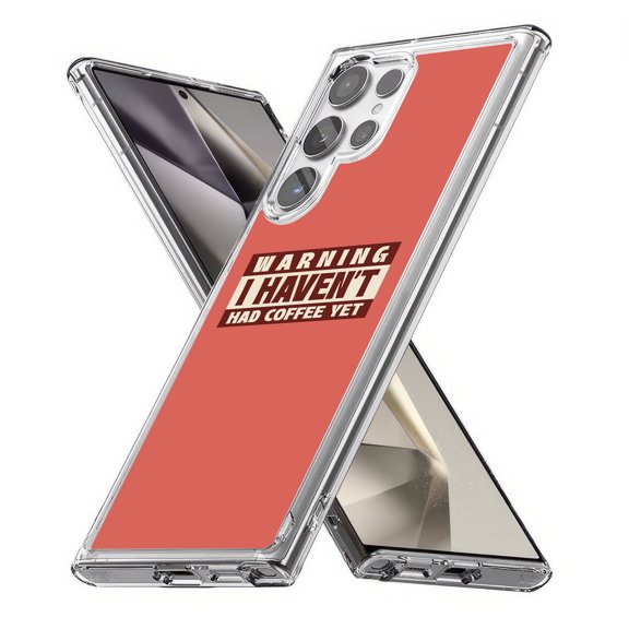 TalkingCase Slim Fit Phone Case Compatible for Samsung Galaxy S24 Ultra(Not S24, S24+ Plus), Warning No Coffee Print, Lightweight,Flexible, USA Print