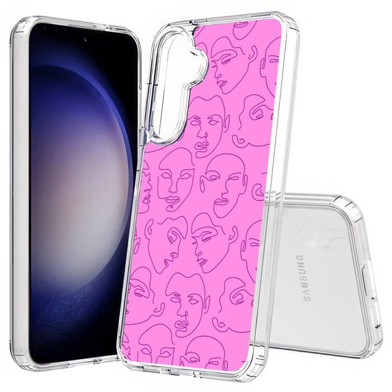 TalkingCase Slim Fit Phone Case Compatible for Samsung Galaxy S25(Not S25+ Plus/Ultra), Abstract Line Face Print, Lightweight,Flexible, USA Print